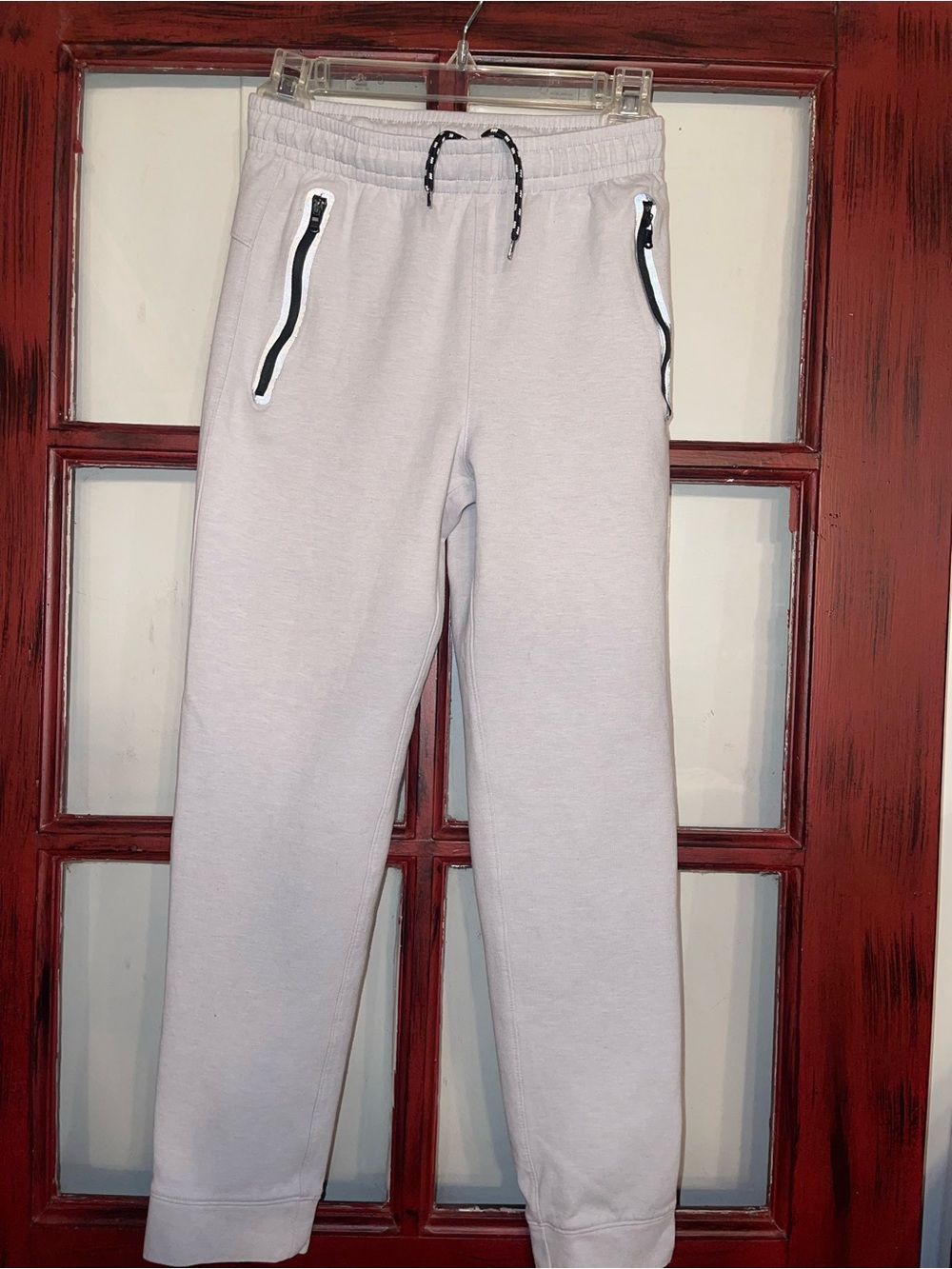 Old Navy Light Gray Kids Jogger Sweatpants with Zipper Pockets